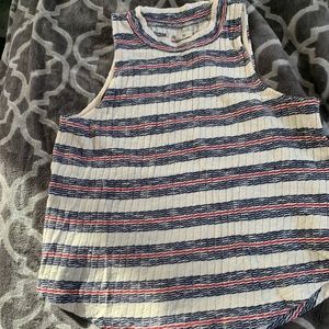 Madewell mock neck stripped sweater tank top